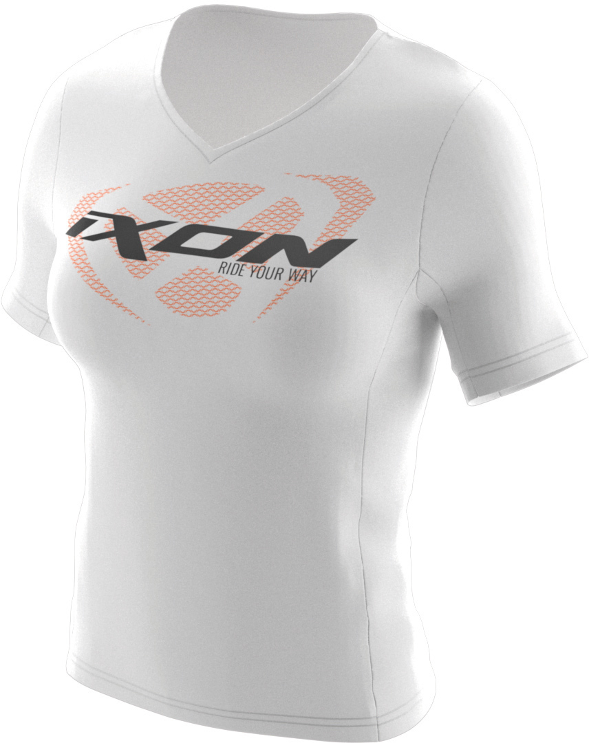 Ixon Unit Ladies T-Shirt, white-orange, Size S for Women, white-orange, Size S for Women
