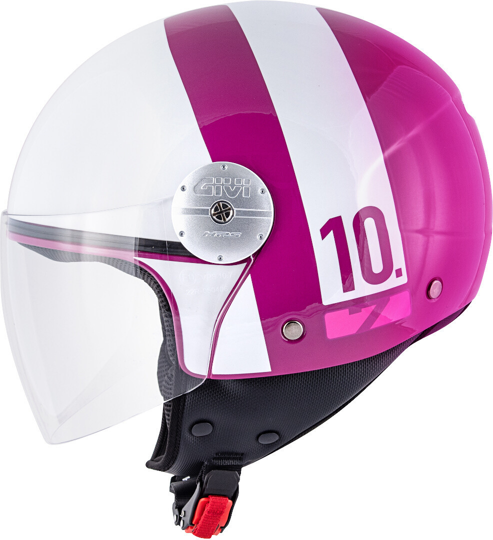GIVI 10.7 Mini-J Concept Ladies Jet Helmet, white-purple, Size S for Women, white-purple, Size S for Women