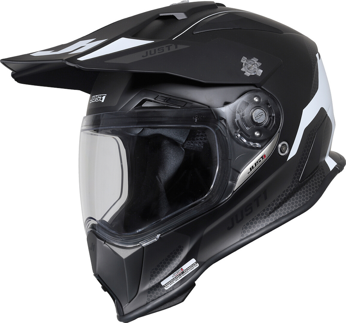 Just1 J14-F Elite Motocross Helmet, black-white, Size XS, black-white, Size XS