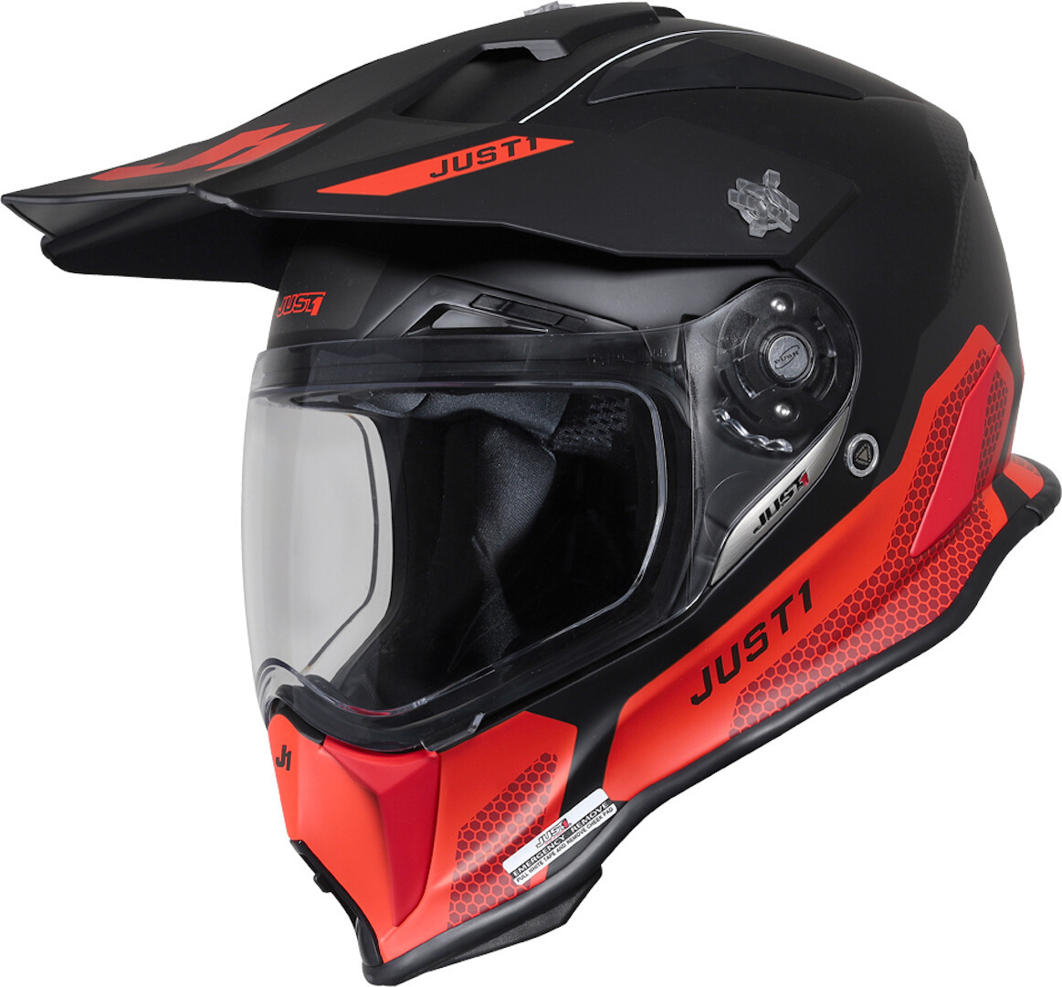 Just1 J14-F Elite Motocross Helmet, black-red, Size XS, black-red, Size XS