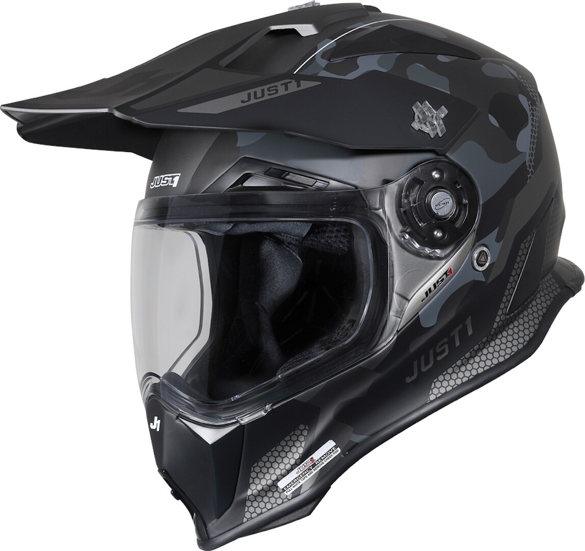 Just1 J14-F Elite Camo Motocross Helmet, multicolored, Size XS, multicolored, Size XS