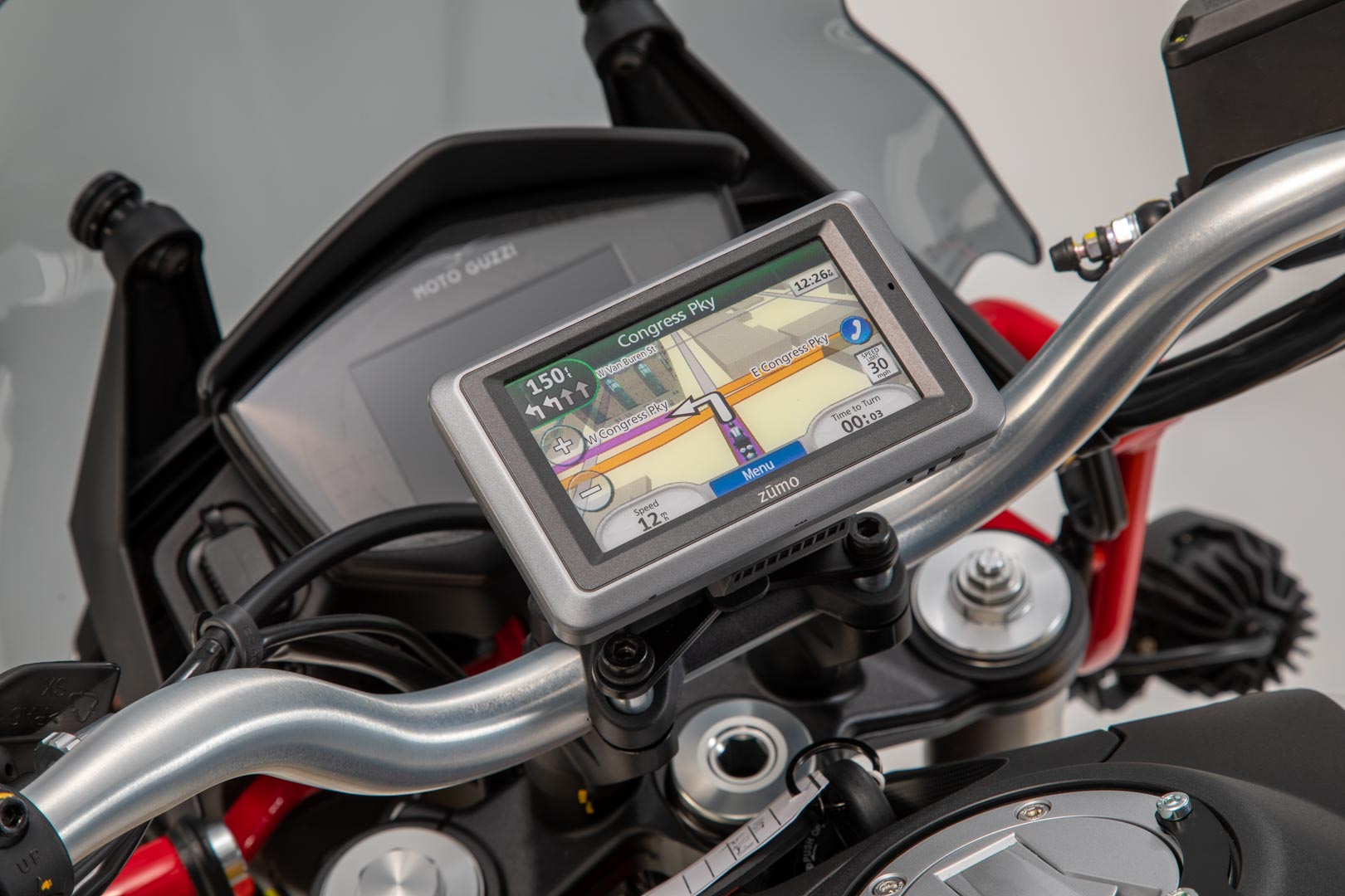 Sw-Motech Gps DržáK Na říDíTka - čErný. Moto Guzzi V85 Tt (19-23)., čErná-image