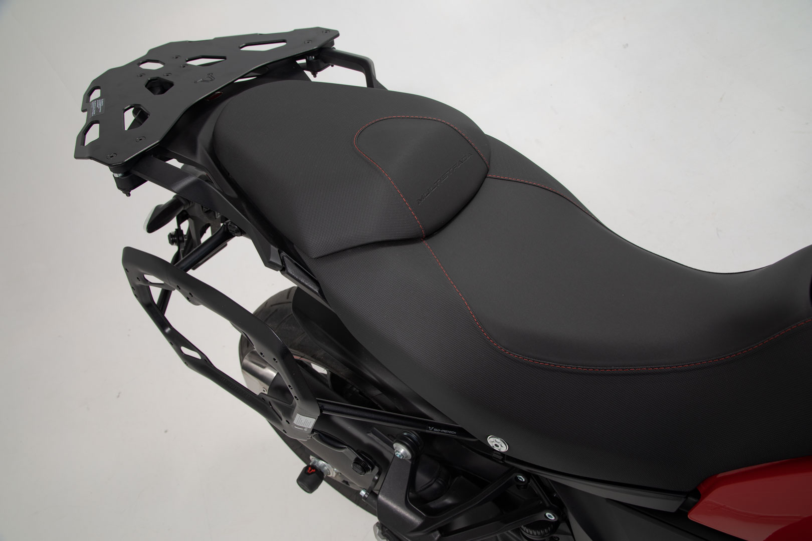 Side view of SW-Motech PRO side carrier - Black. Ducati Multistrada 1200/ 1260/ 950 / V2.
