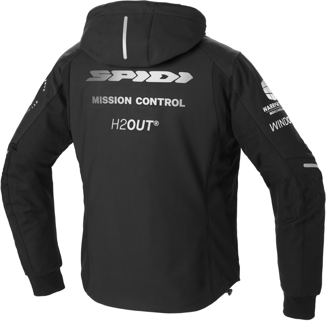 Side view of Spidi Armor H2Out Motorcycle Hoodie, black-white, Size 2XL for Men