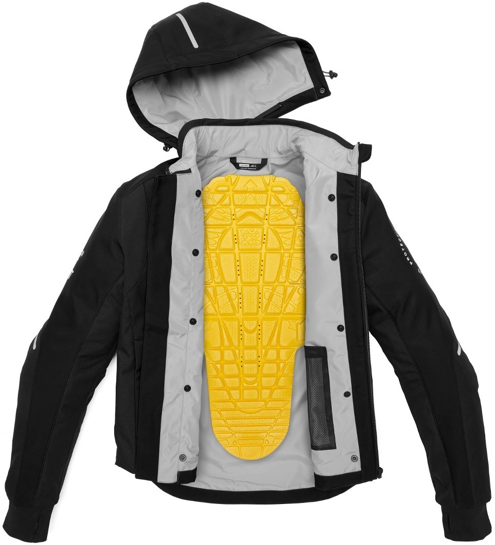 Side view of Spidi Armor H2Out Motorcycle Hoodie, black-white, Size 2XL for Men