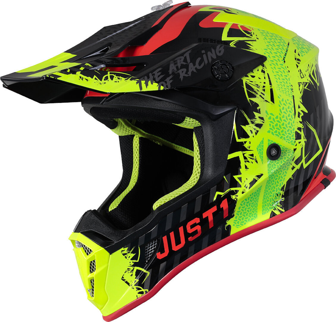 Just1 J38 Mask Motocross Helmet, black-red-yellow, Size XS, black-red-yellow, Size XS