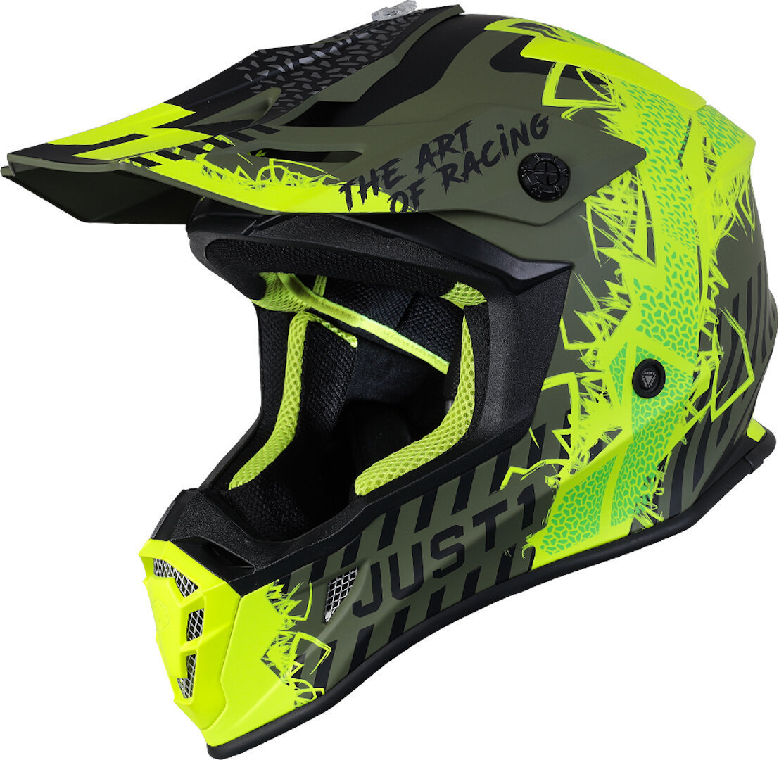 Just1 J38 Mask Motocross Helmet, green-yellow, Size XS, green-yellow, Size XS