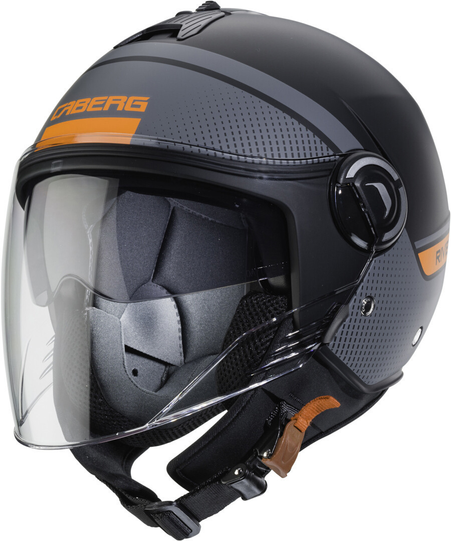 Caberg Riviera V4 Elite Jet Helmet, black-orange, Size S, black-orange, Size S