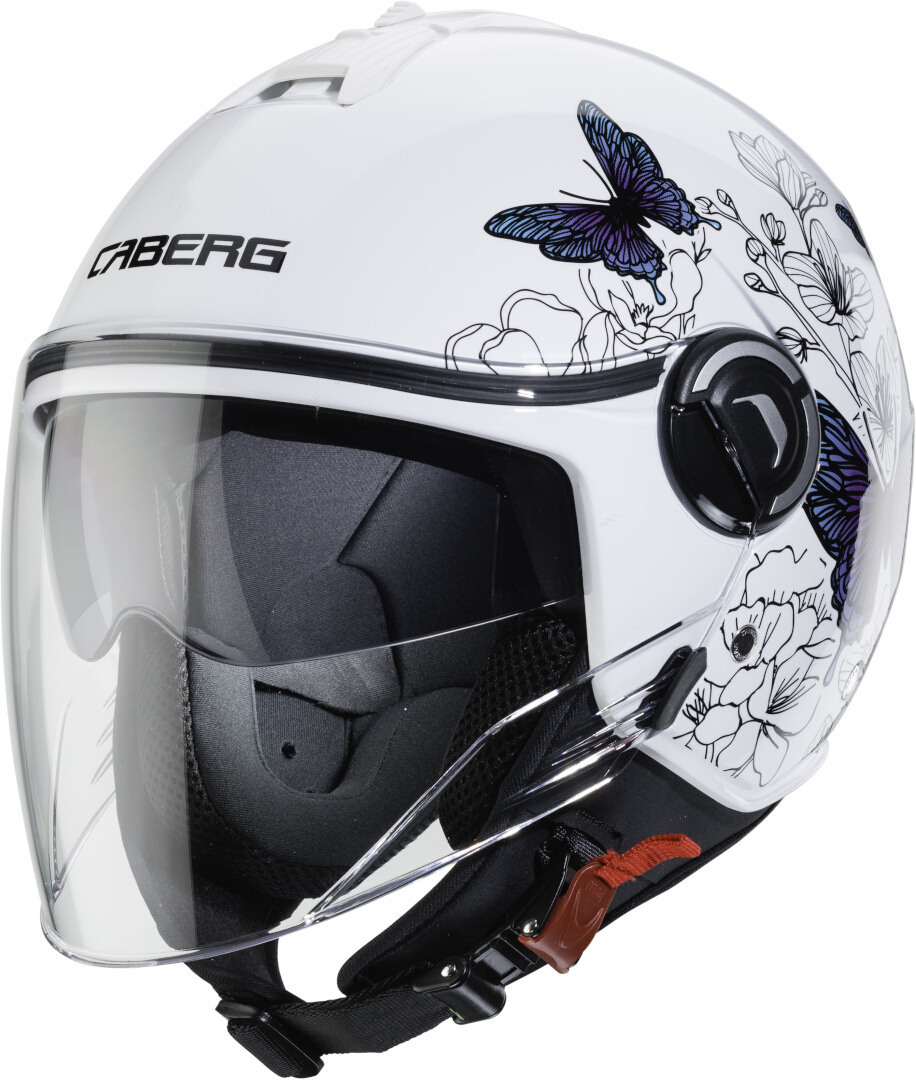 Caberg Riviera V4 Muse Ladies Jet Helmet, white-purple, Size XS for Women, white-purple, Size XS for Women