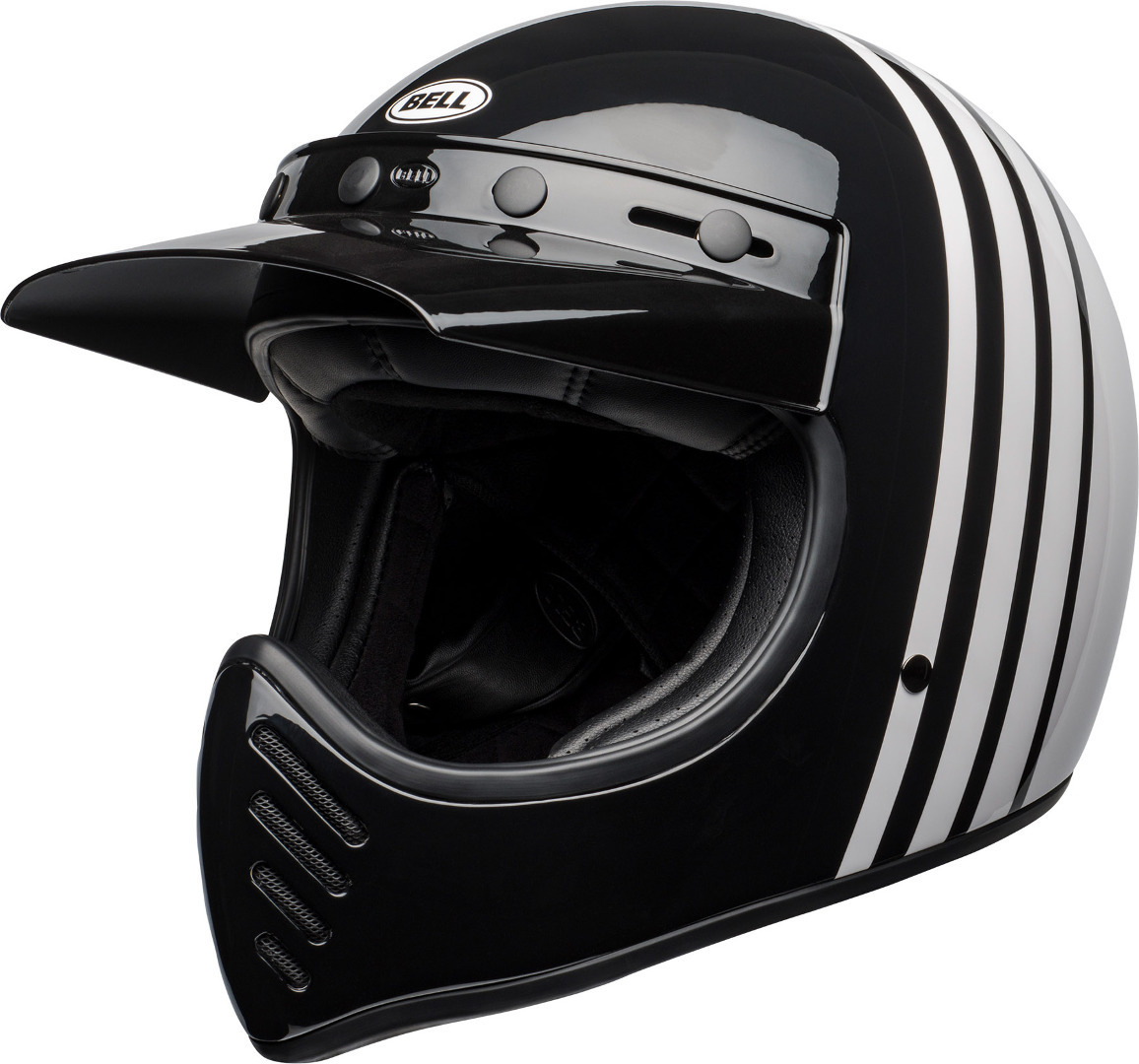 Image of Bell Moto-3 Reverb casco, nero-bianco, dimensione S
