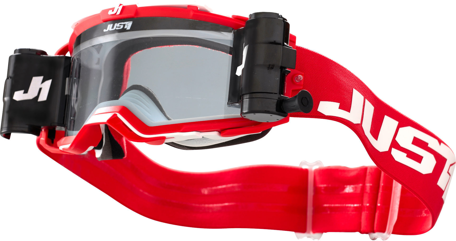 Just1 Nerve Plus Absolute Motocross Goggles, white-red, white-red, Size One Size
