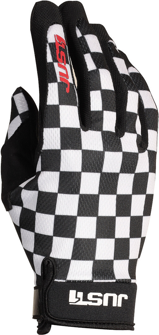 Just1 Racer Motocross Gloves, black-white, Size XS, black-white, Size XS