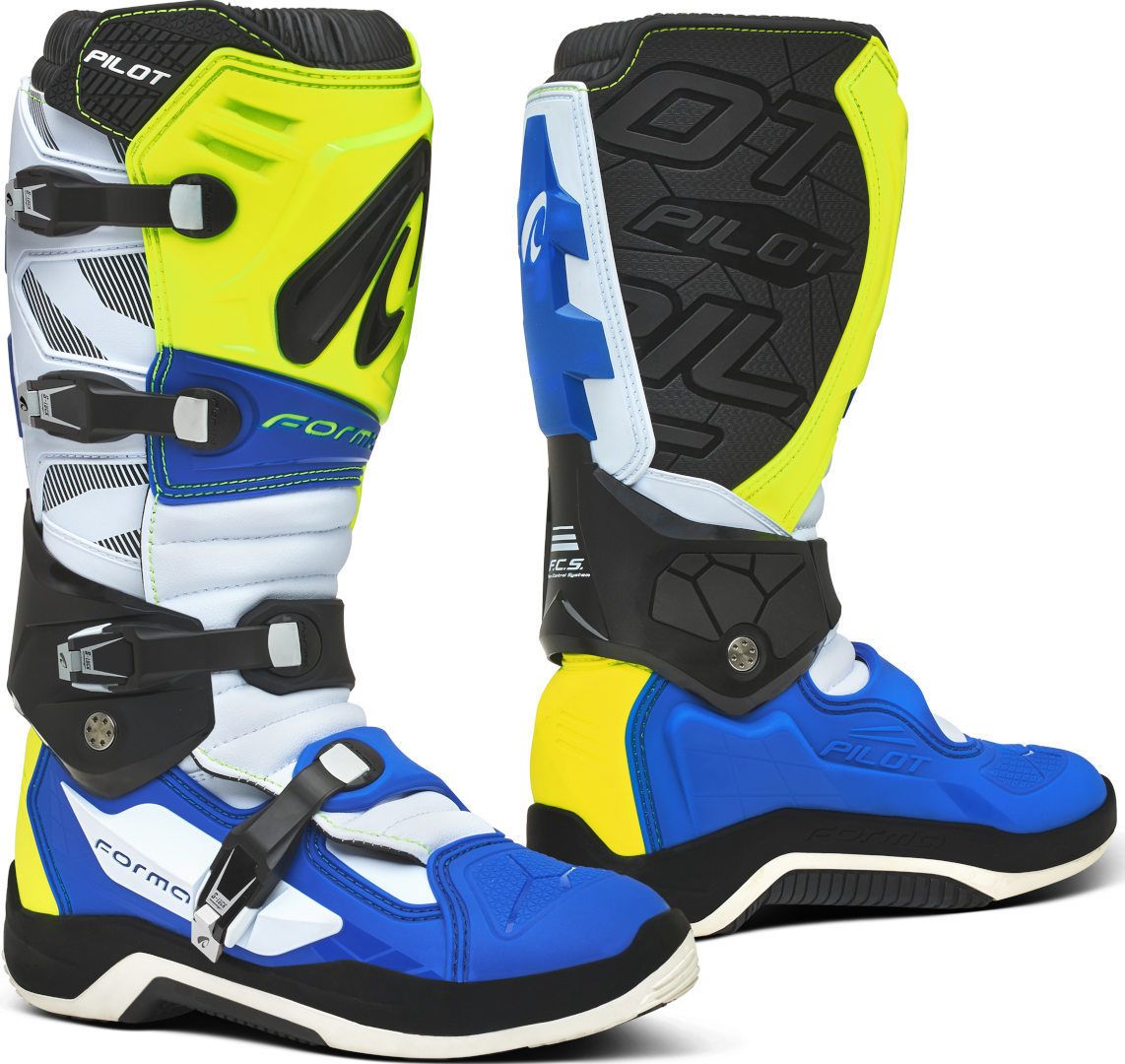 Forma Pilot Motocross Сапоги Желтый/Белый/Синий 47 