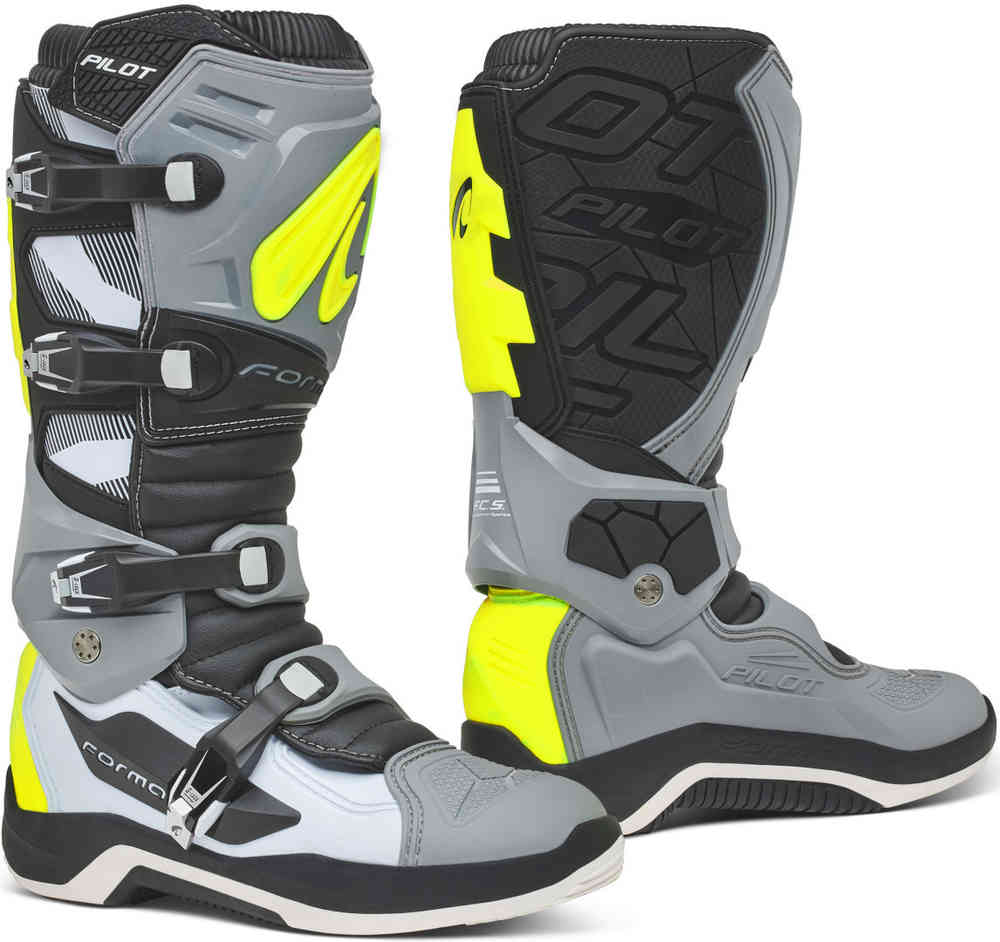 Forma Pilot Motocross Сапоги Серый/Желтый 40 