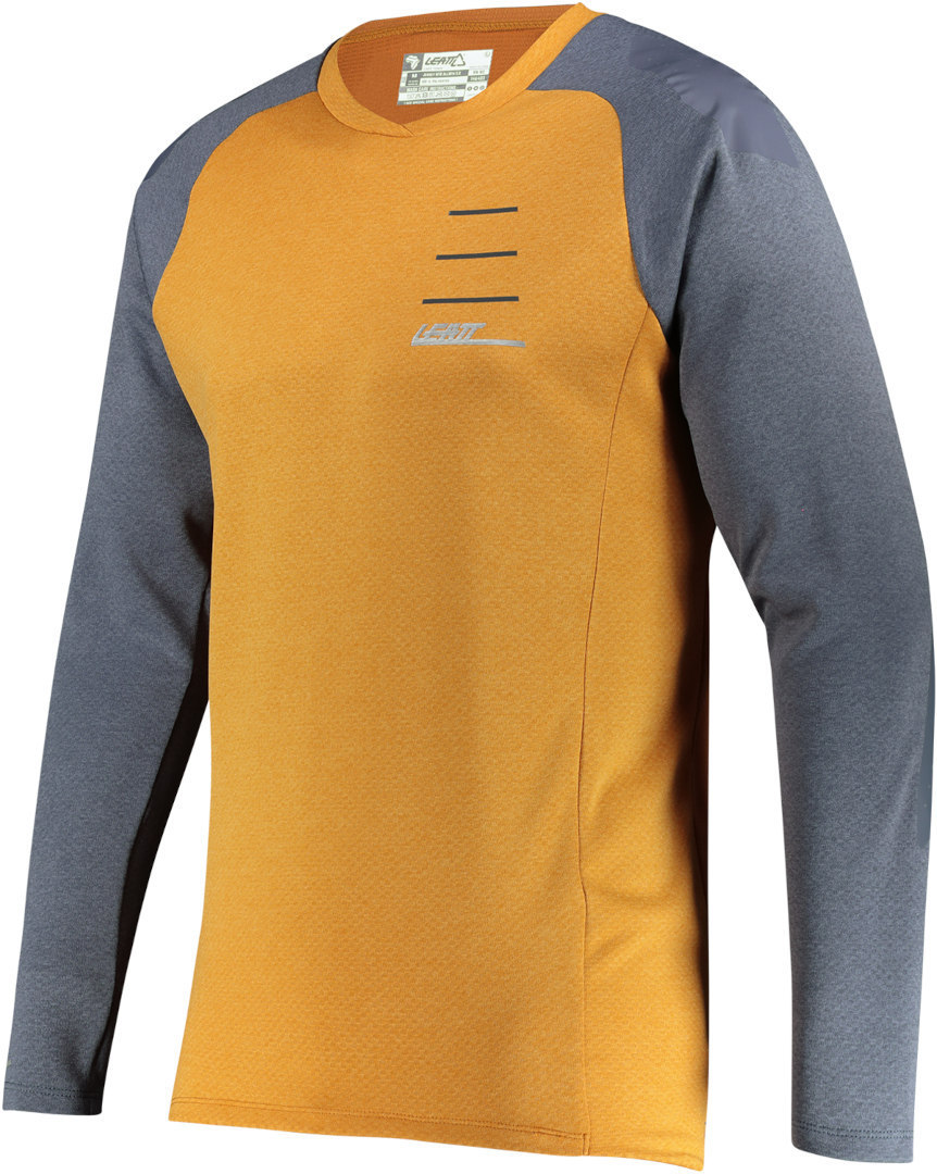 Leatt DBX 5.0 MTB LS Bicycle Jersey, grey-orange, Size M, grey-orange, Size M