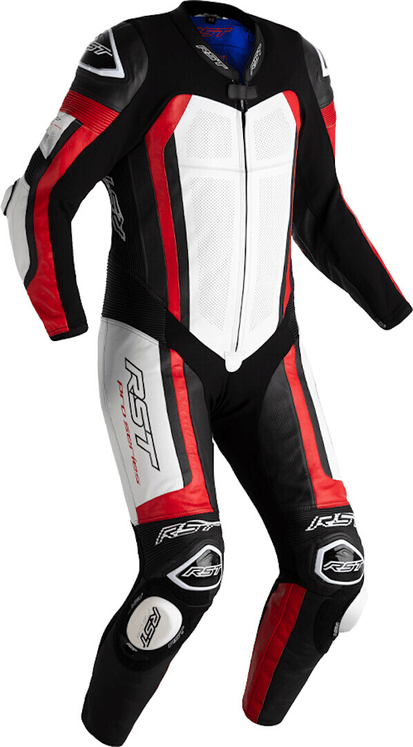 RST Pro Series Airbag One Piece Motorcycle Leather Suit, black-white-red, Size 3XL, black-white-red, Size 3XL