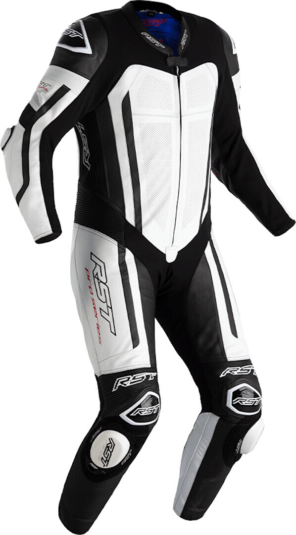 RST Pro Series Airbag One Piece Motorcycle Leather Suit, black-white, Size XS, black-white, Size XS