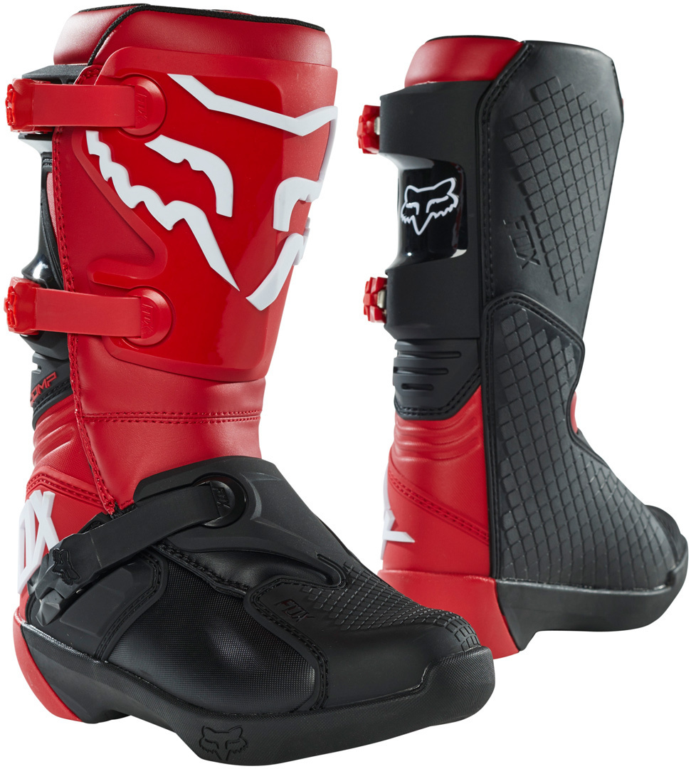 FOX Comp Youth Motocross Boots, red, Size 41, red, Size 41