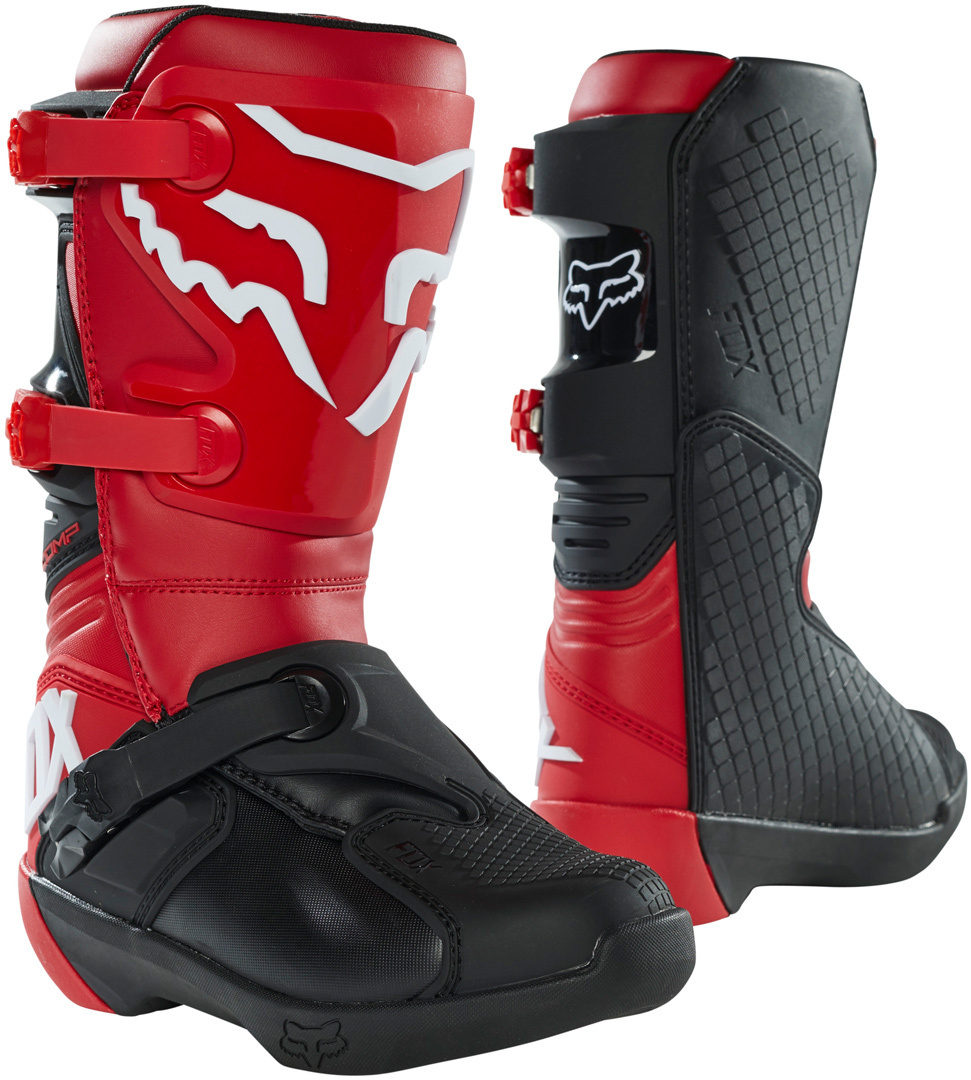 FOX Comp Youth Motocross Boots, red, Size 42, red, Size 42