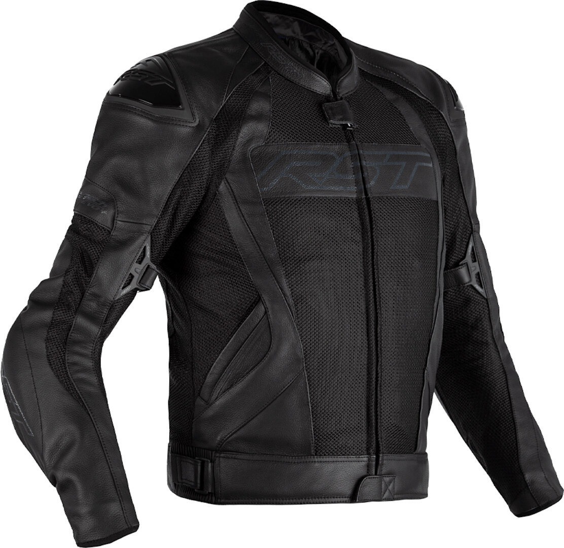 RST Tractech Evo 4 Mesh Motorcycle Leather Jacket Motor lederen jas, zwart, afmeting M
