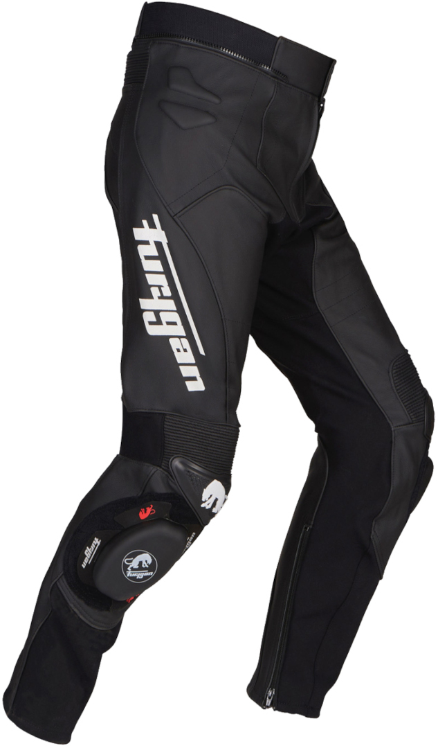 Image of Furygan Raptor Evo Pantaloni moto in pelle, nero-bianco, dimensione 42