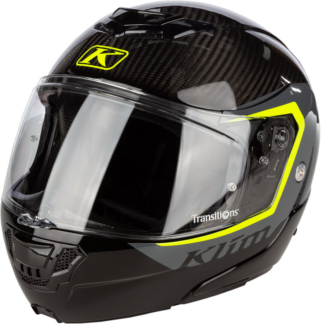 Klim TK1200 Stark Carbon Klapphelm, schwarz-gelb, Größe XL, schwarz-gelb, Größe XL