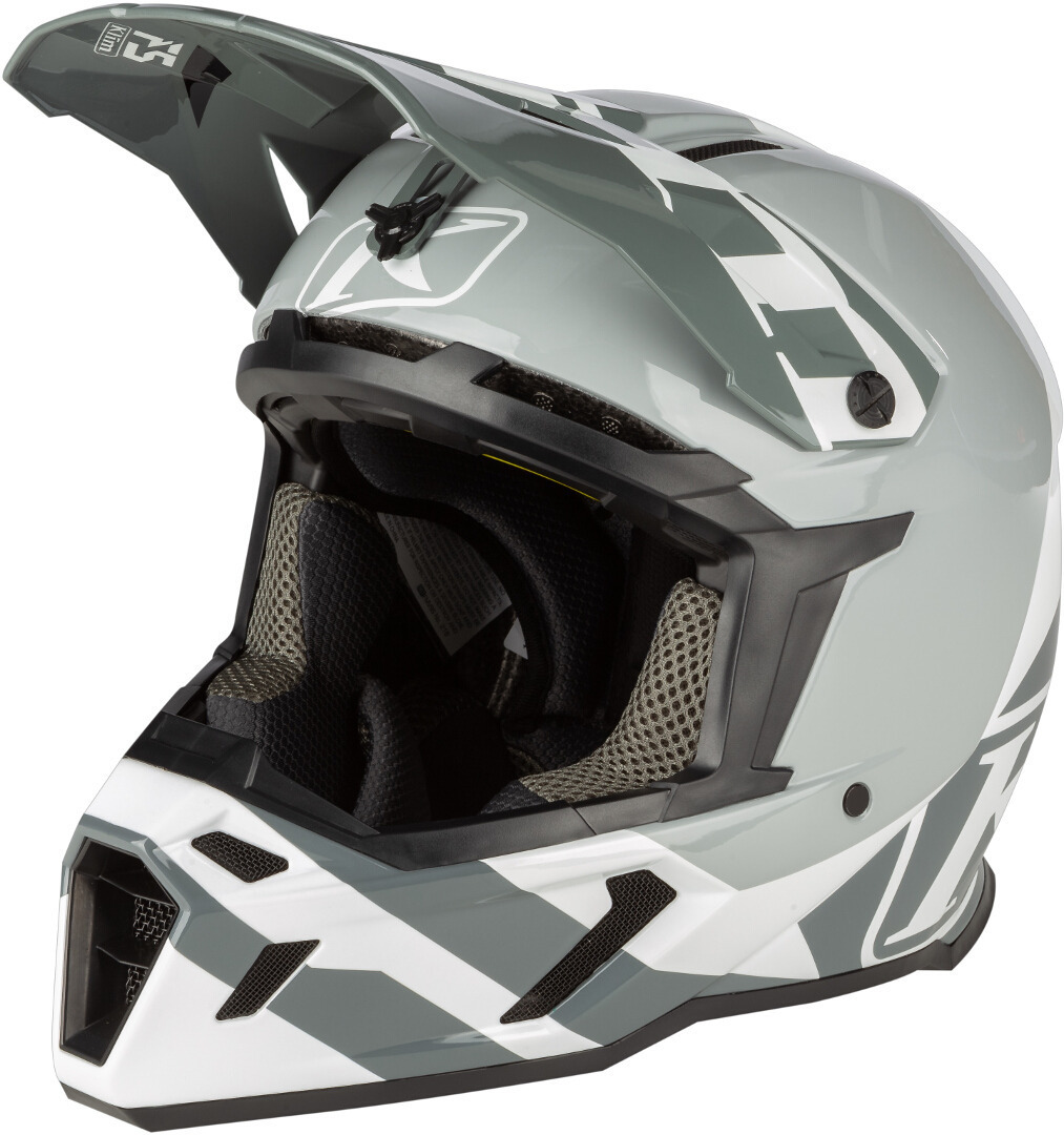 Klim F5 Koroyd Ascent Carbon Motocross hjälm, grå-vit, storlek XL