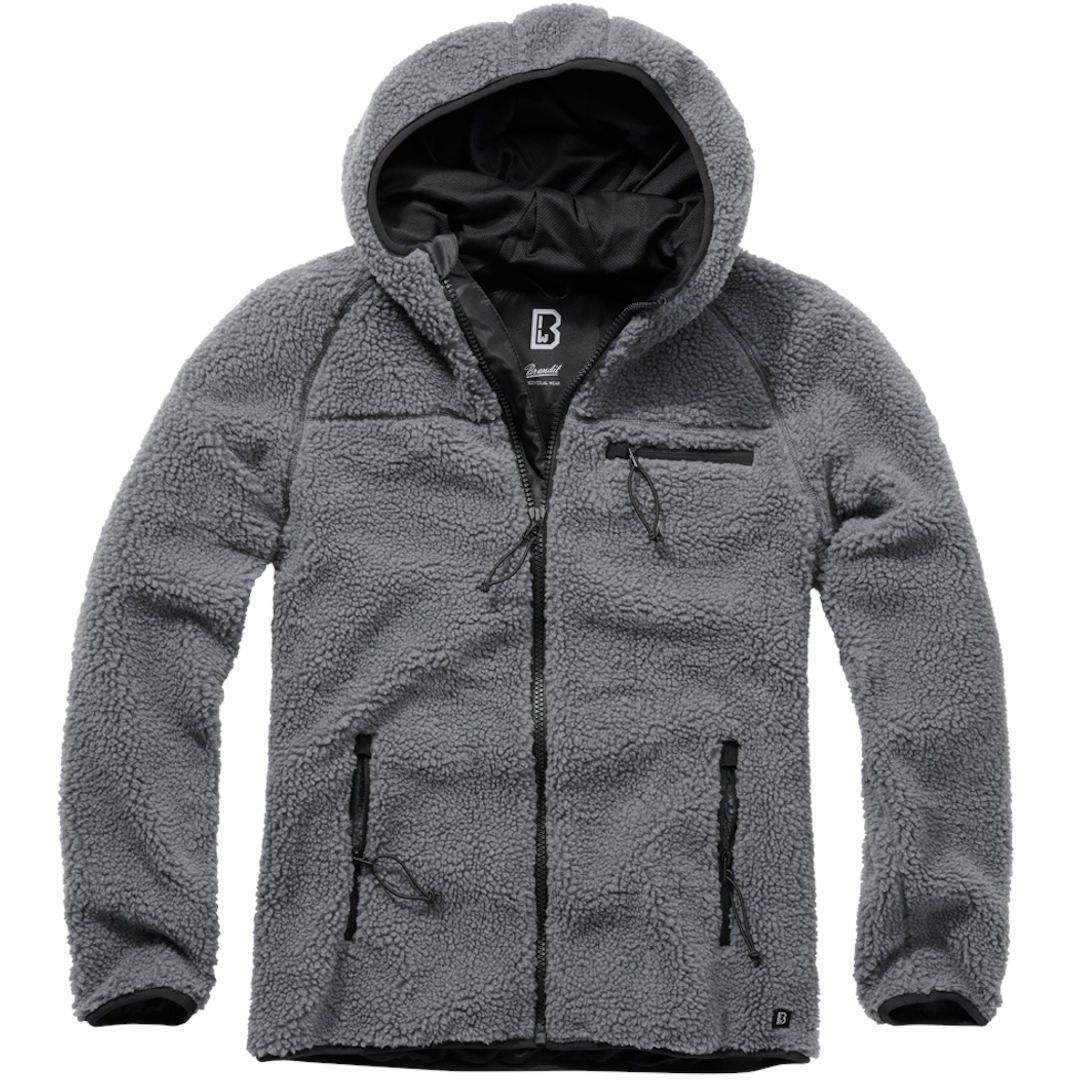 Brandit Teddyfleece Worker Jacket, black-grey, Size XL, black-grey, Size XL