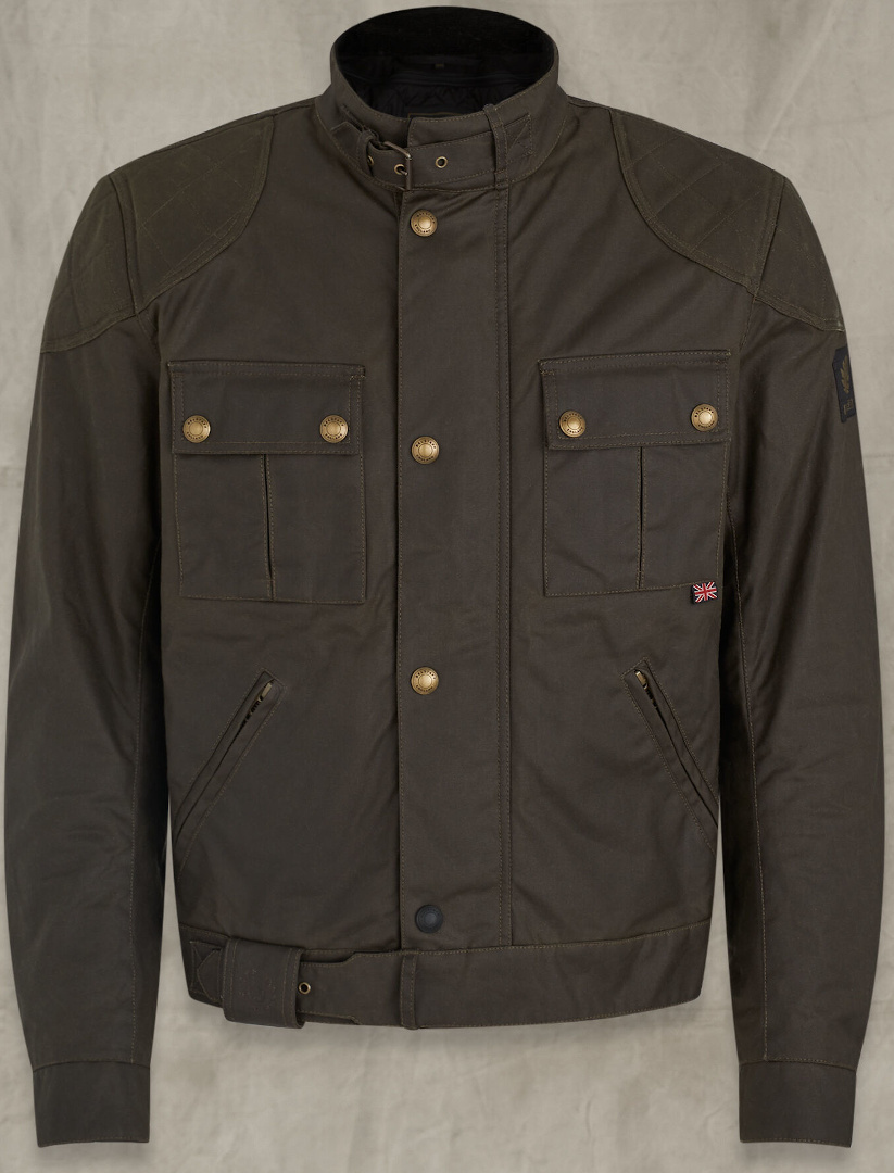 Belstaff Brooklands 2.0 Motorfiets Gewaxte Jas, groen, afmeting 3XL