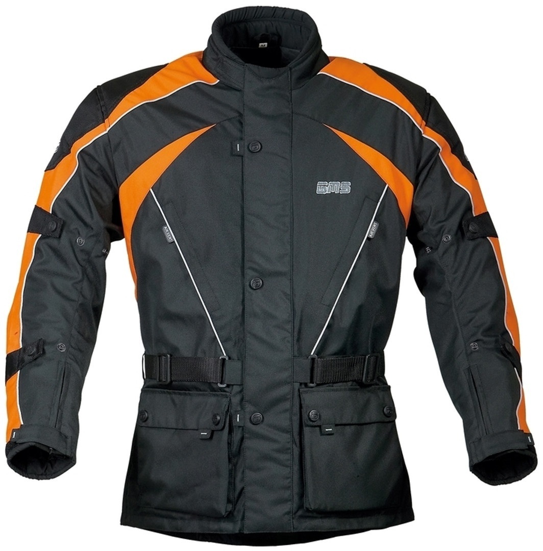 GMS Twister Motorcycle Textile Jacket, black-orange, Size M, black-orange, Size M