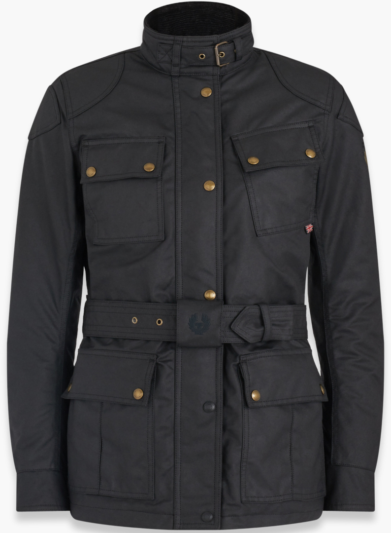 Belstaff Trialmaster Pro Ladies Motorcycle Waxed Jacket, black, Size 38 for Women, black, Size 38 for Women