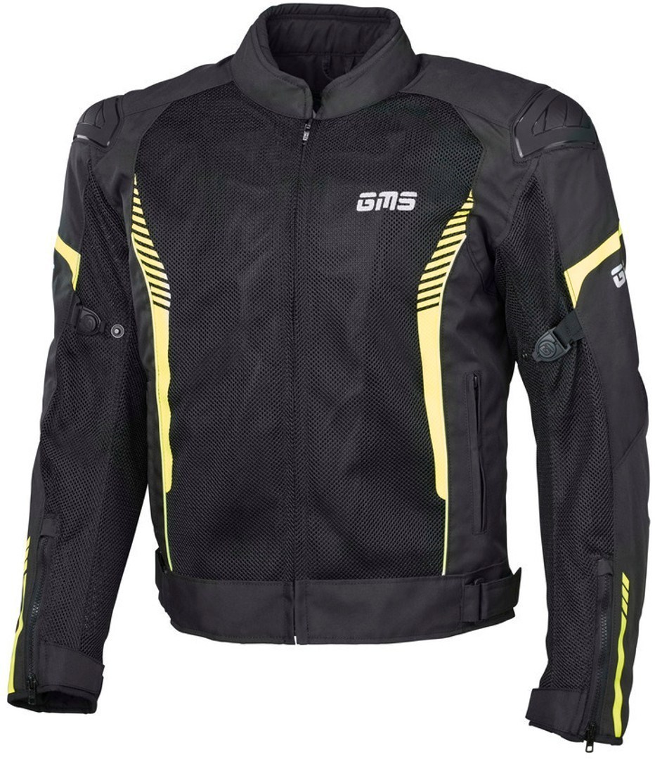GMS Samu Mesh Motorcykel tekstiljakke, sort-gul, størrelse 6XL