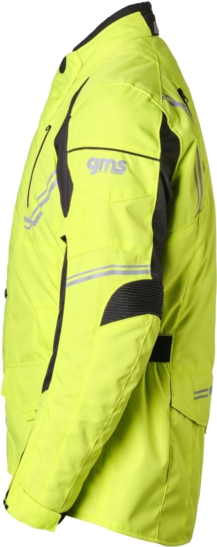 Side view of GMS Taylor Motorcycle Textile Jacket, yellow, Size L for Men