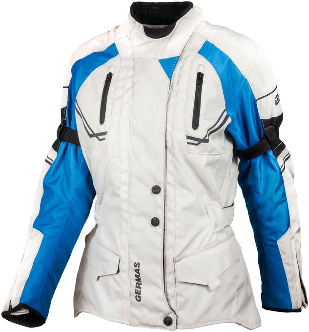 GMS Taylor Ladies Motorcycle Textile Jacket, grey-blue, Size L for Women, grey-blue, Size L for Women