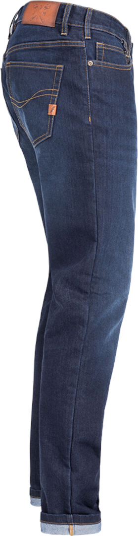 Side view of John Doe Pioneer Mono Motorcycle Jeans, blue, Size 38 for Men