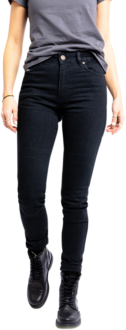 Photos - Motorcycle Clothing John Doe Luna High Mono Ladies Motorcycle Jeans, black, Size 33 for Women 