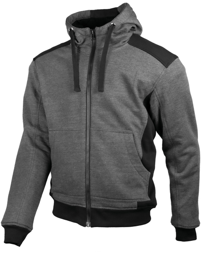 GMS Grizzly Motorcycle Hoodie, zwart-grijs, afmeting L