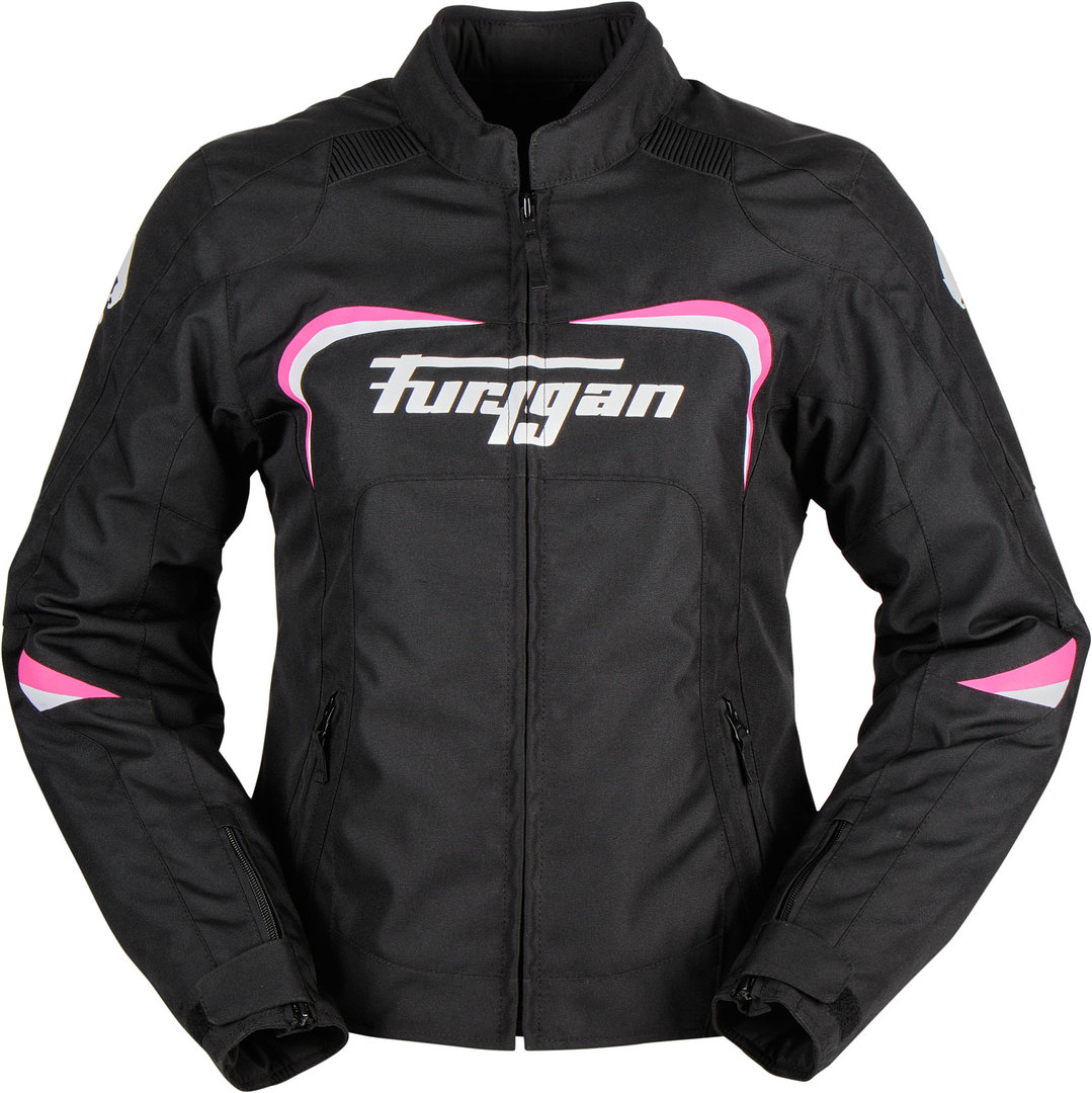 Furygan Cyane Ladies Motorcycle Textile Jacket, black-white-pink, Size S for Women, black-white-pink, Size S for Women