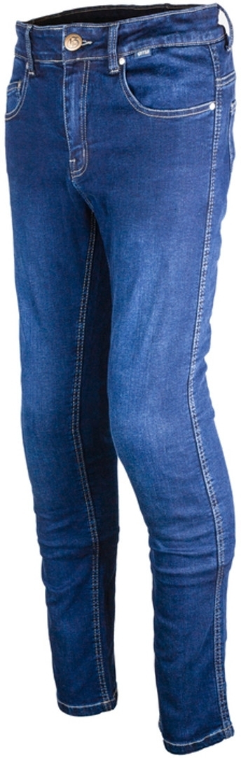 GMS Rattle Slim Ladies Motorcycle Jeans, blue, Size 26 for Women, blue, Size 26 for Women