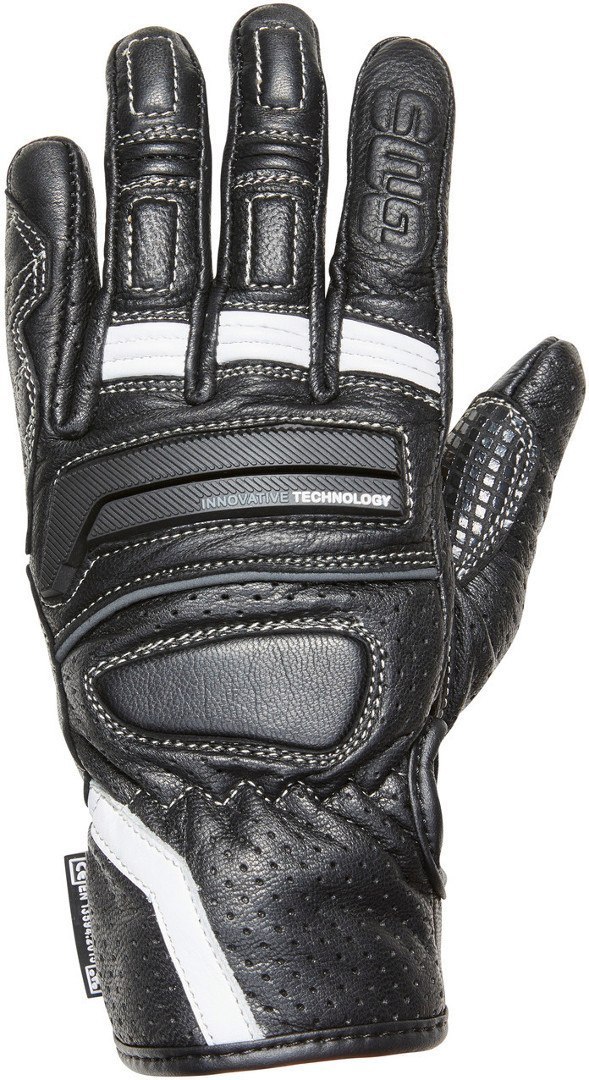 GMS Navigator Ladies Motorcycle Gloves, black-white, Size S for Women, black-white, Size S for Women