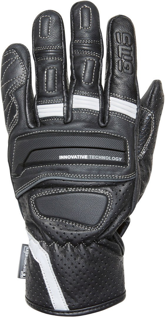 GMS Navigator Motorcycle Gloves, black-white, Size S, black-white, Size S
