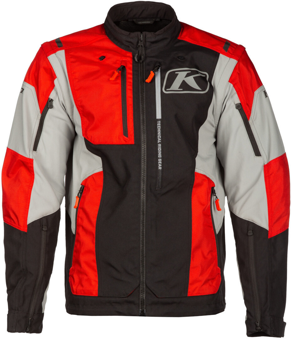 Side view of Klim Dakar Motorcycle Textile Jacket, black-grey-red, Size L for Men