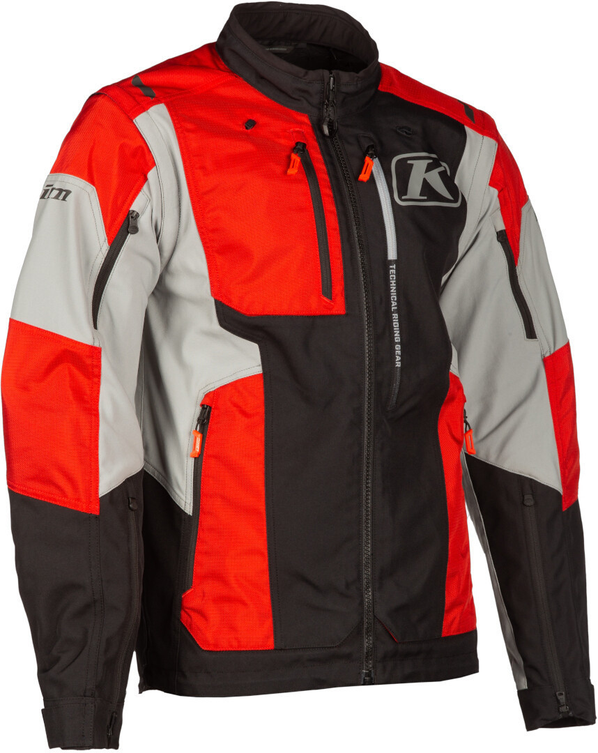 Side view of Klim Dakar Motorcycle Textile Jacket, black-grey-red, Size L for Men