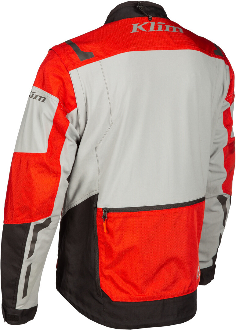 Side view of Klim Dakar Motorcycle Textile Jacket, black-grey-red, Size L for Men