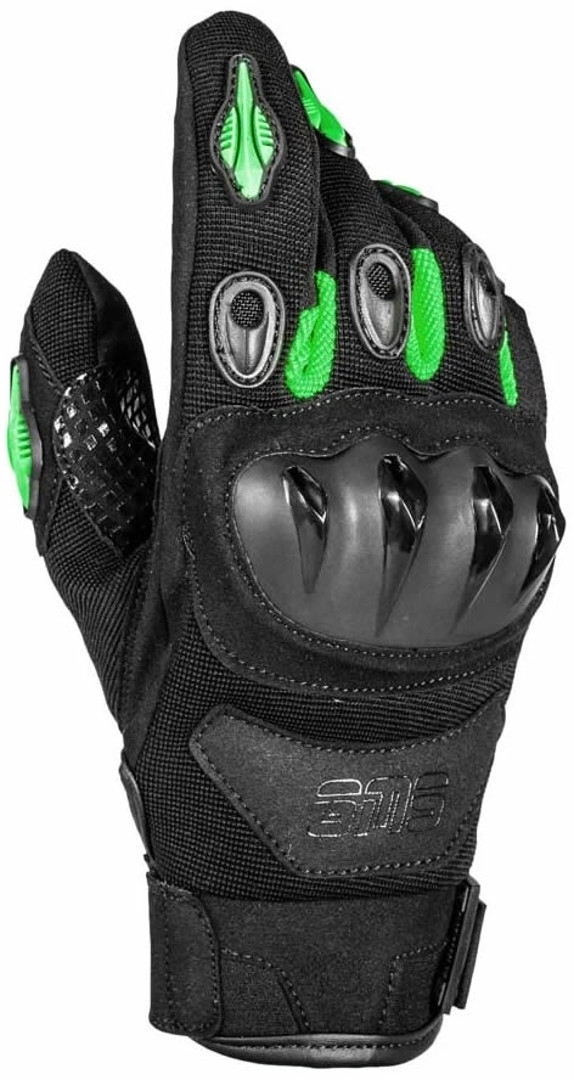 GMS Tiger Motorcycle Gloves, black-green, Size 2XL, black-green, Size 2XL