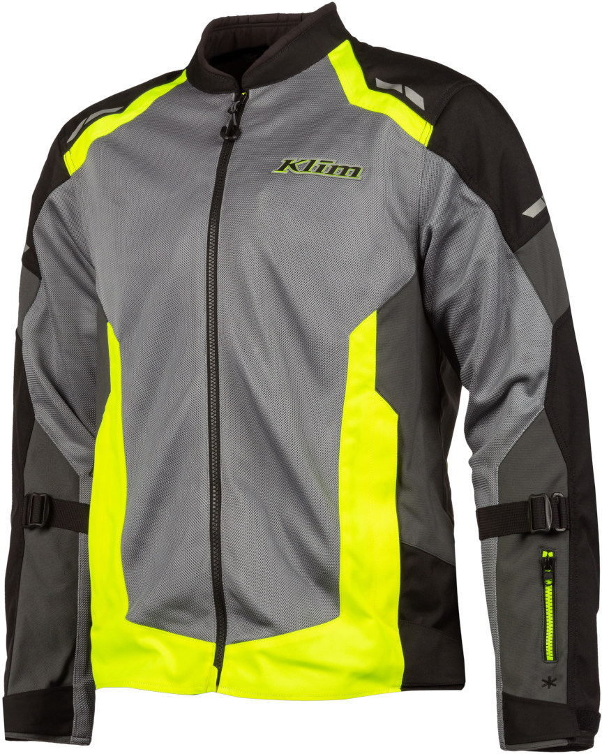 Klim Induction Motorfiets textiel jas, grijs-geel, afmeting 2XL