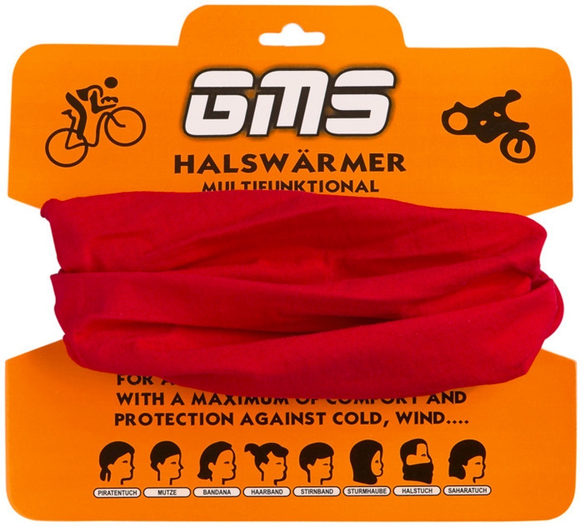 GMS Cotton Neck Warmer, red, red, Size One Size