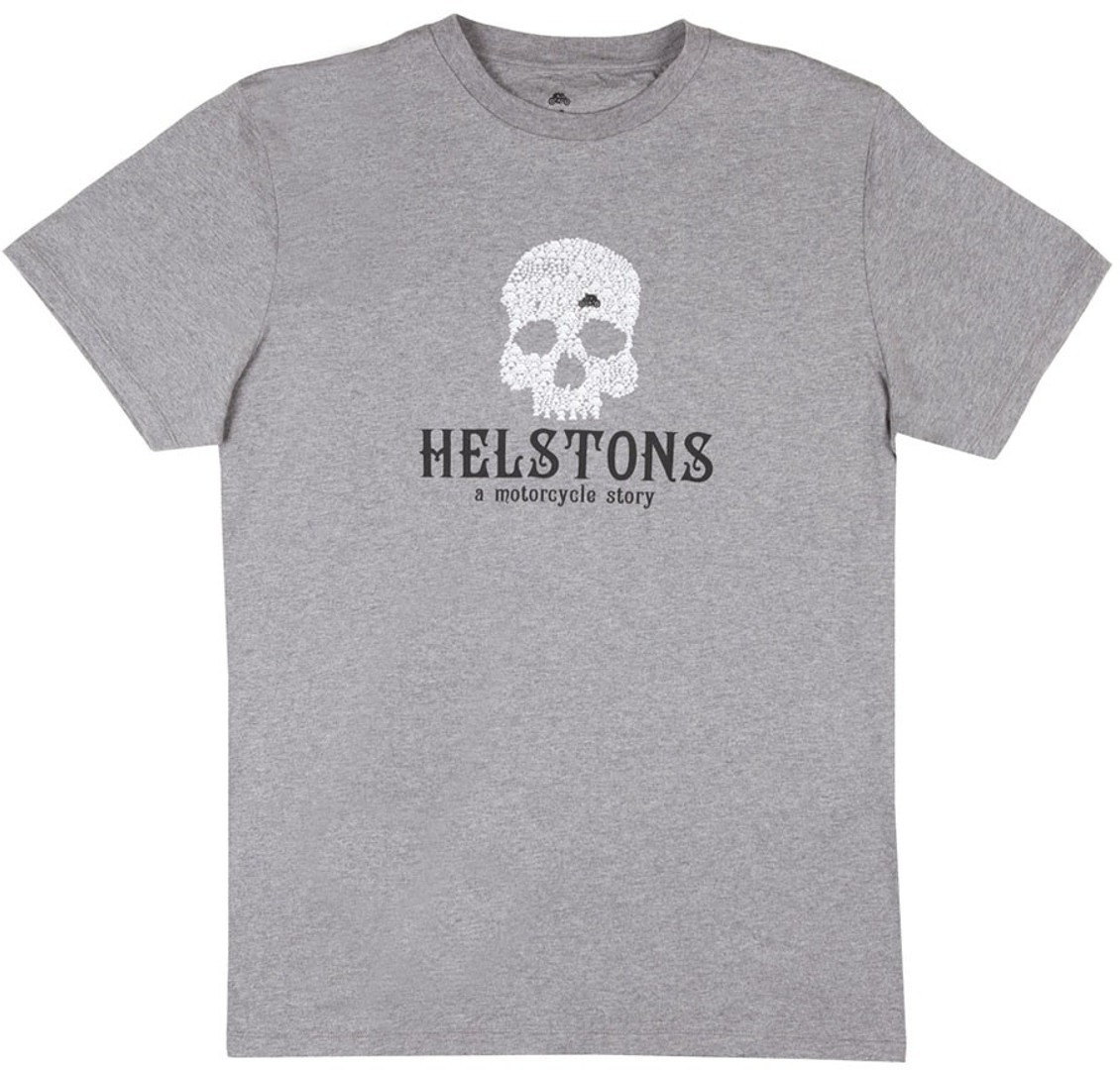 Helstons Skull T-Shirt, grey, Size S, grey, Size S