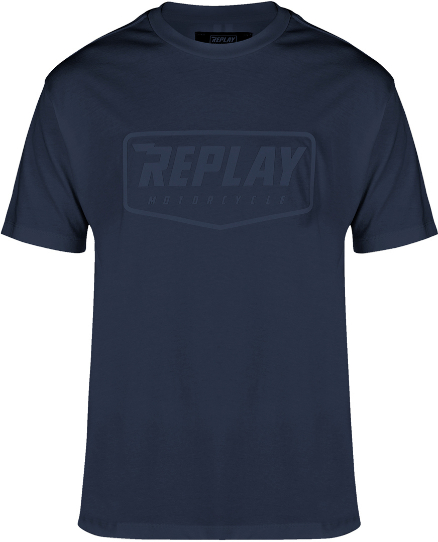 Replay Logo T-shirt, blauw, afmeting XS