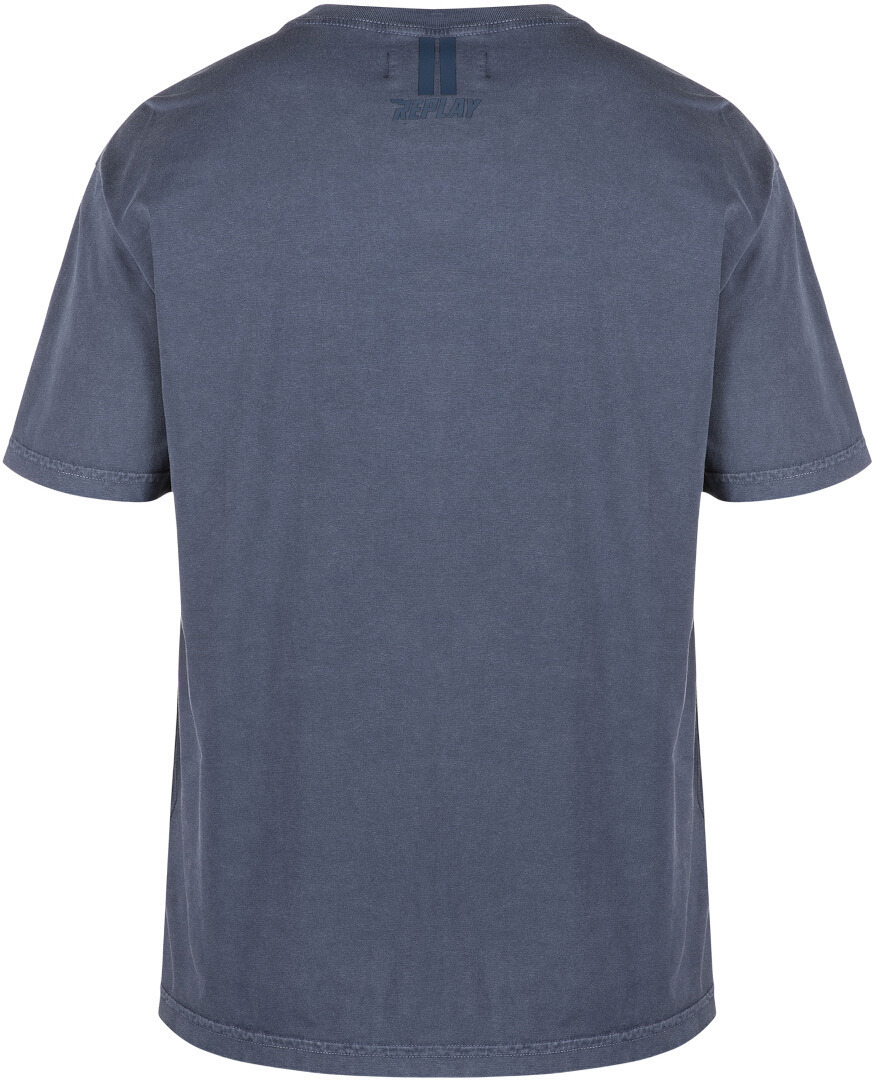 Side view of Replay Classic T-Shirt, blue, Size XS for Men